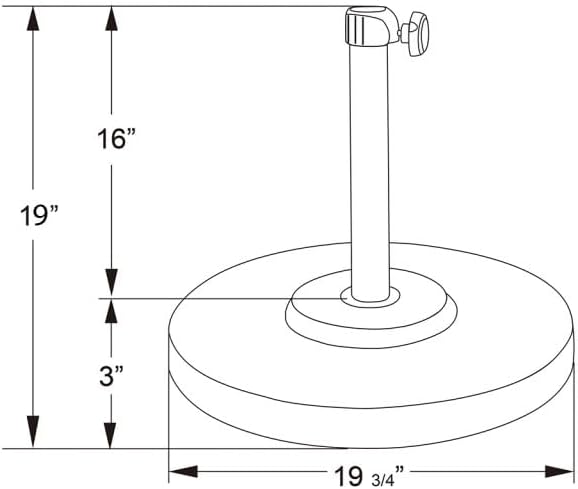 White Round Concrete Patio Umbrella Base