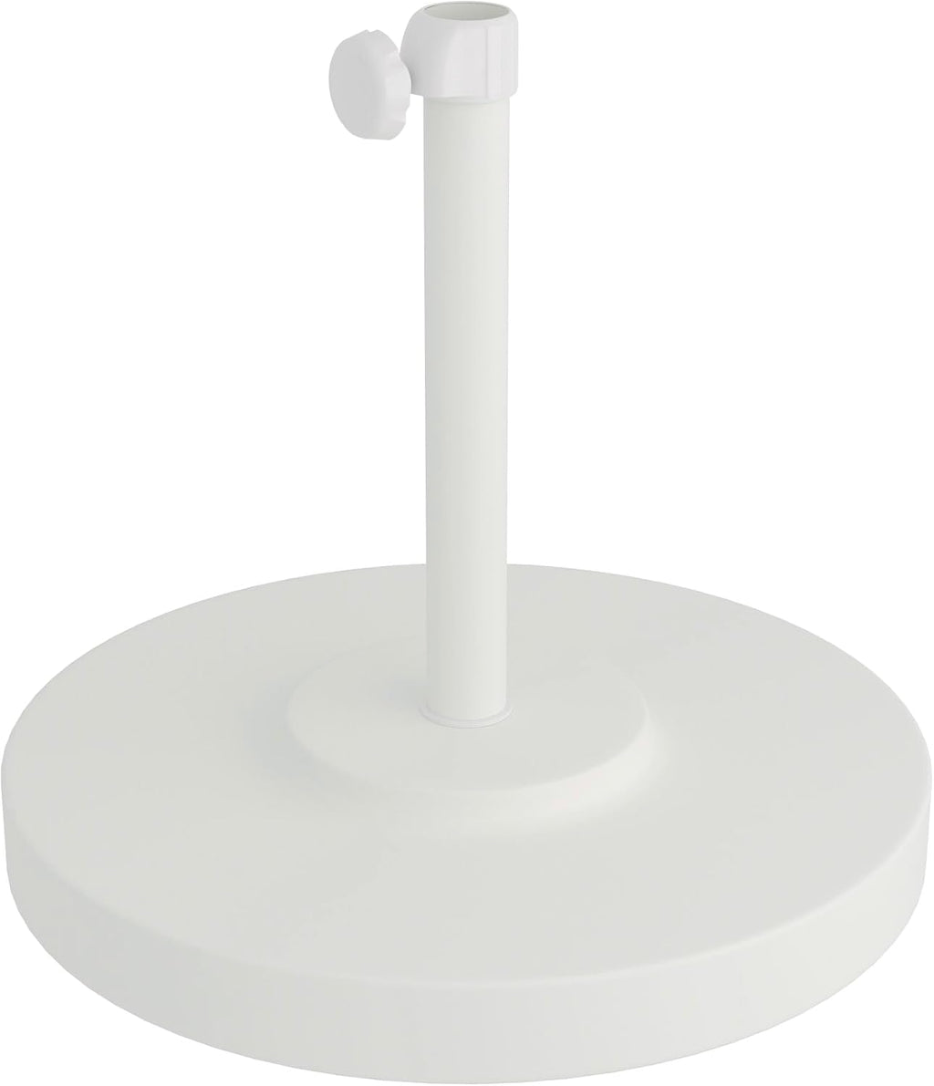 White Round Concrete Patio Umbrella Base