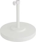 White Round Concrete Patio Umbrella Base