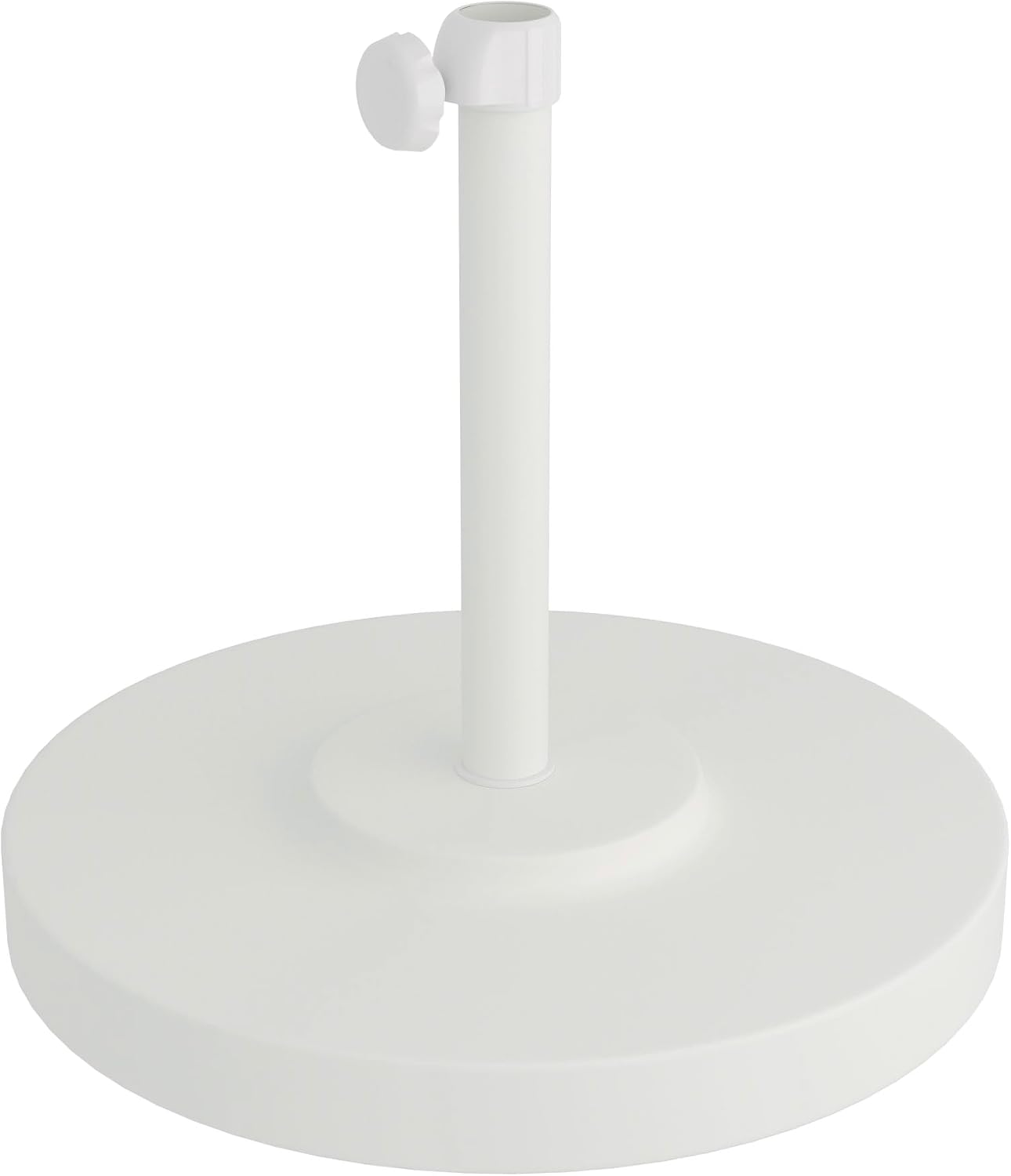 White Round Concrete Patio Umbrella Base