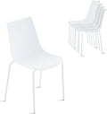 White Stackable Outdoor Dining Chairs Set