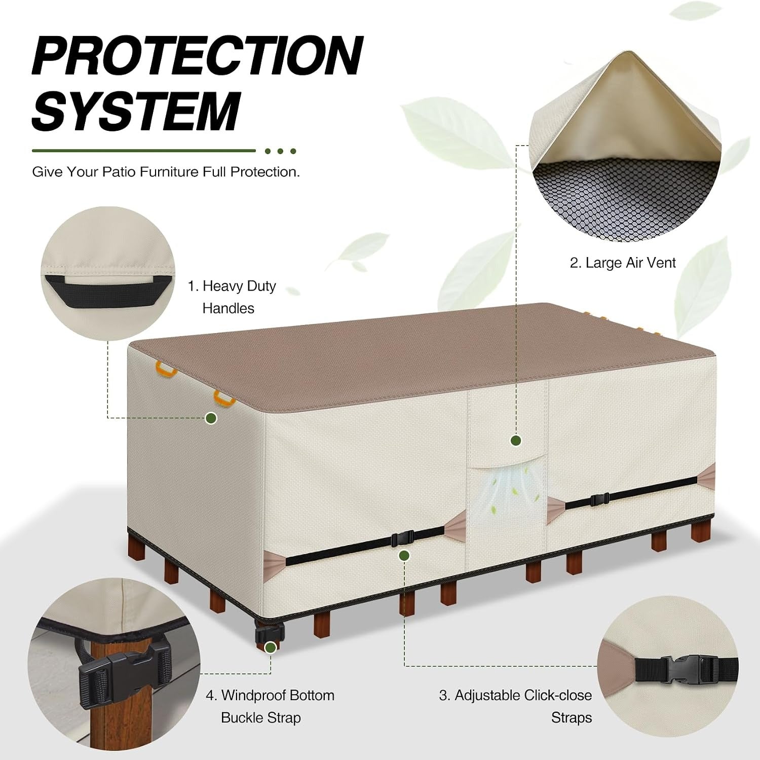 Waterproof Rectangular Patio Furniture Cover