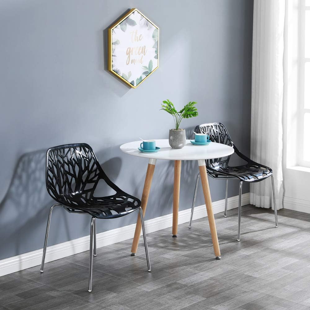 Black Stackable Indoor‑Outdoor Dining Chairs
