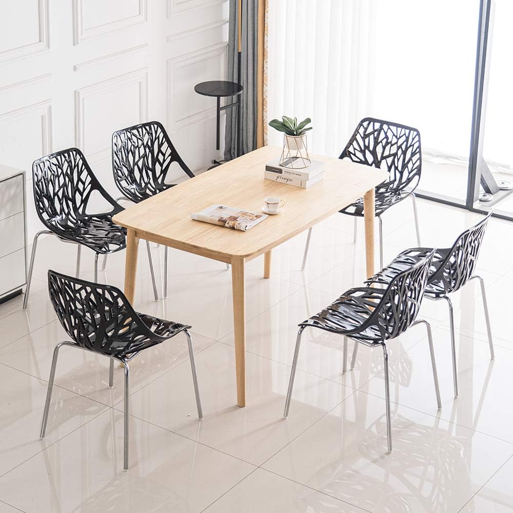Black Stackable Indoor‑Outdoor Dining Chairs