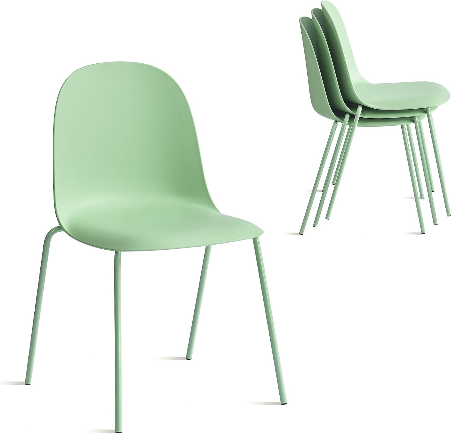 Green Stackable Indoor‑Outdoor Dining Chairs
