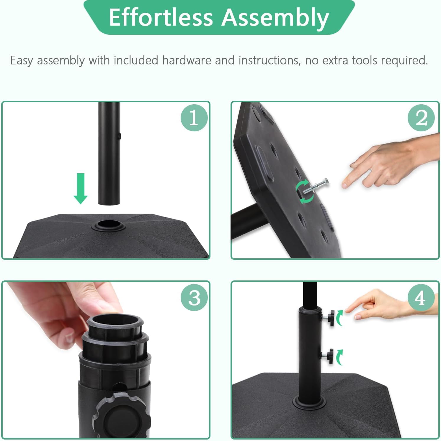 Heavy‑Duty Square Outdoor Umbrella Base