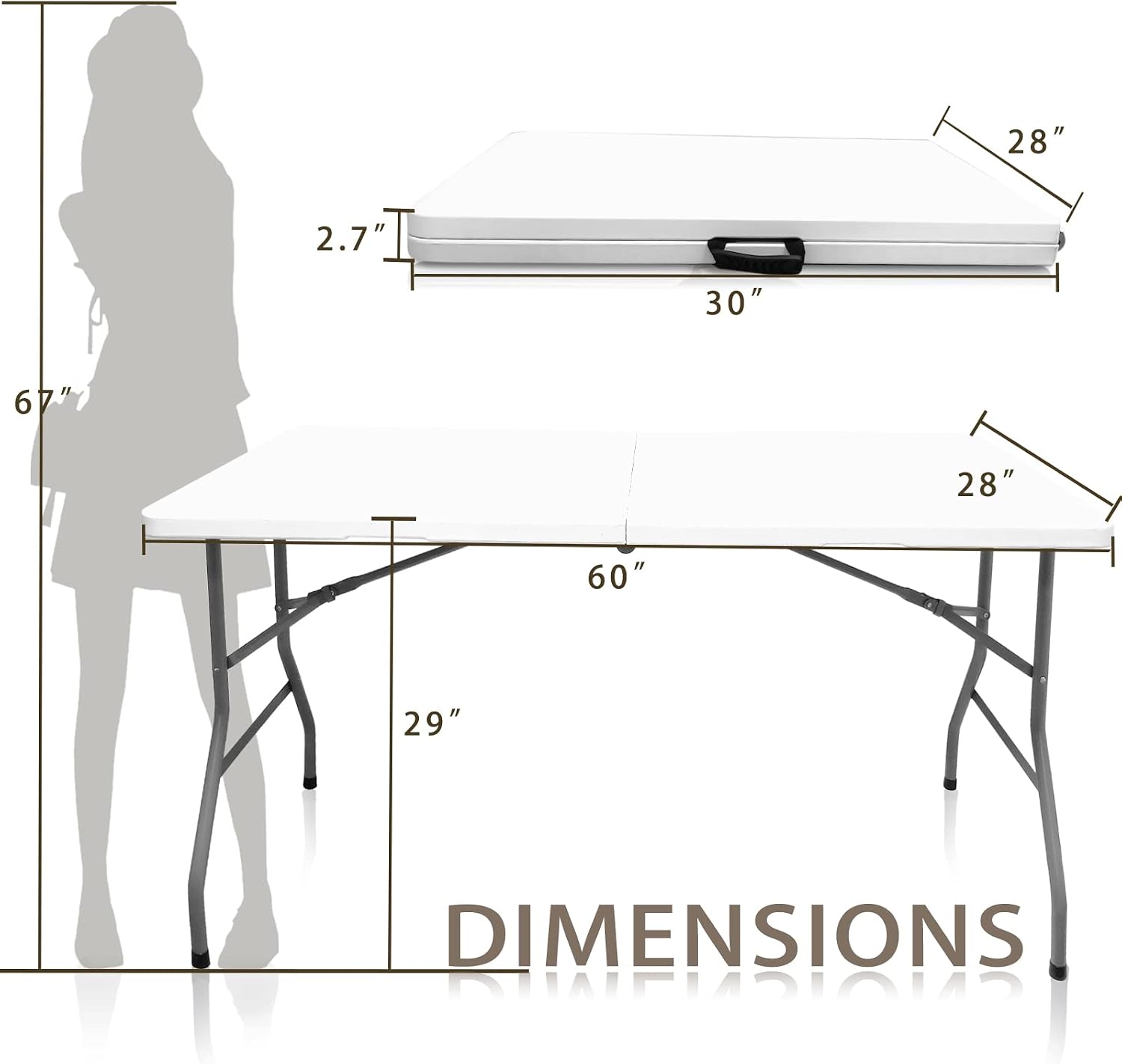 Portable Versatile 5FT Folding Table