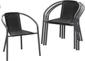 Black Wicker Stackable Patio Dining Chairs