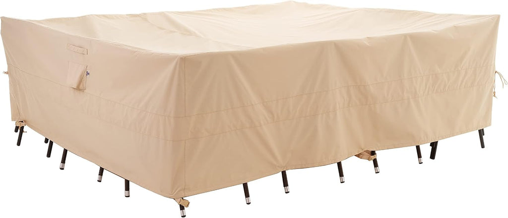Beige Large Rectangular Patio Table Cover