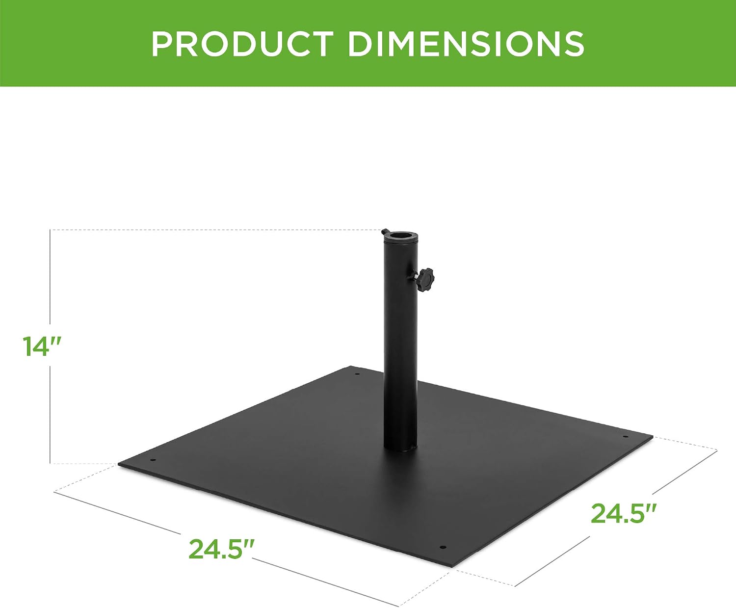 Black Square Steel Patio Umbrella Base
