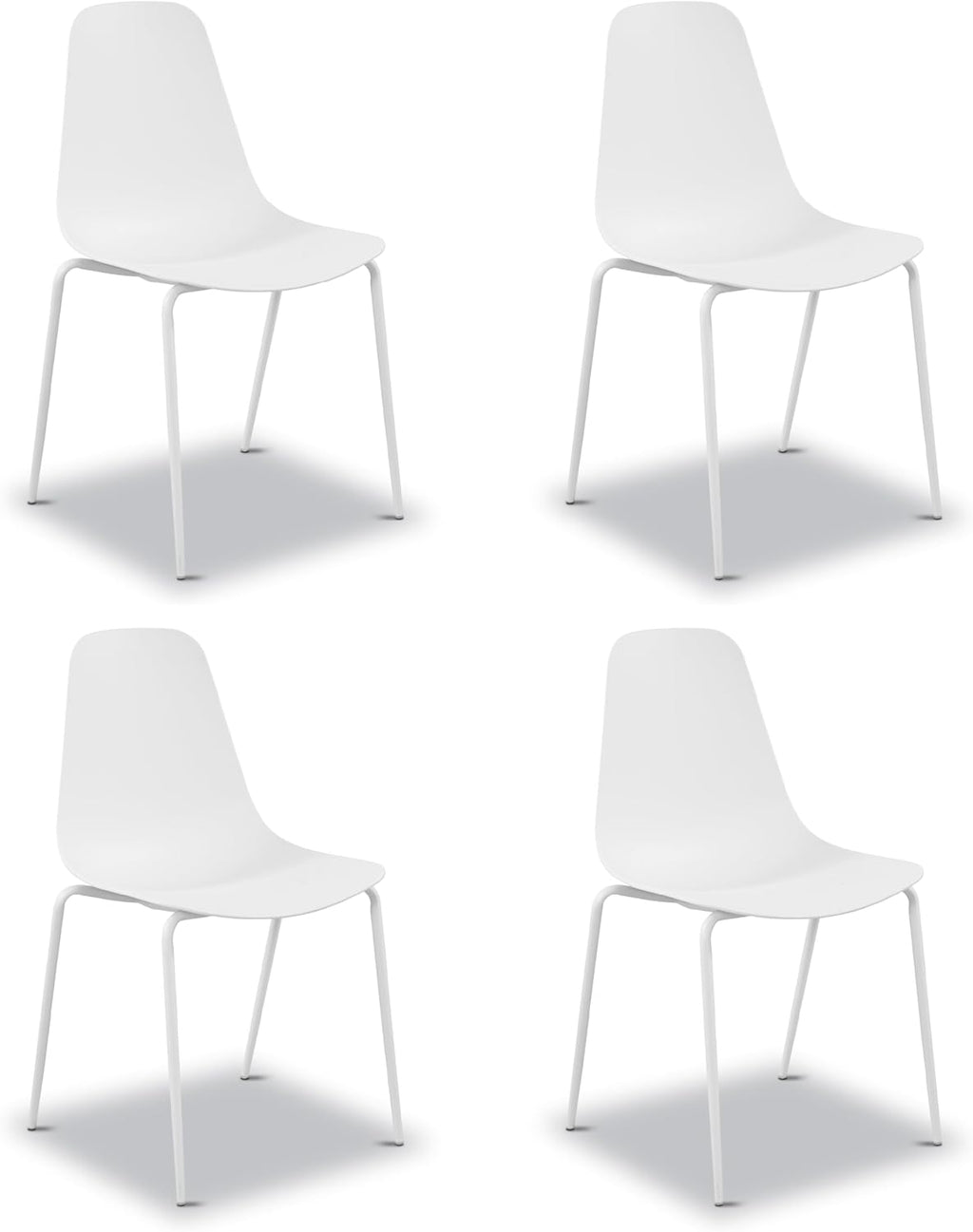 White Stackable Indoor‑Outdoor Dining Chairs