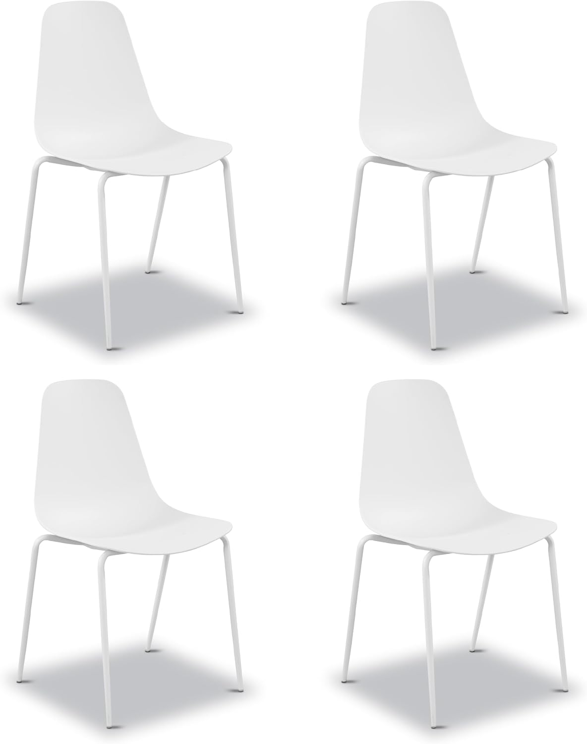 White Stackable Indoor‑Outdoor Dining Chairs