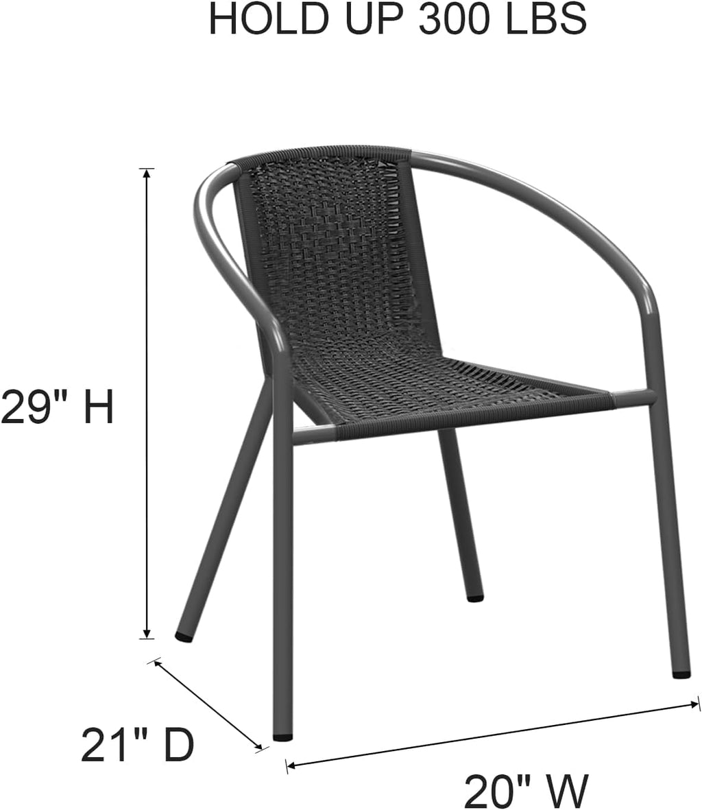 Black Wicker Stackable Patio Dining Chairs