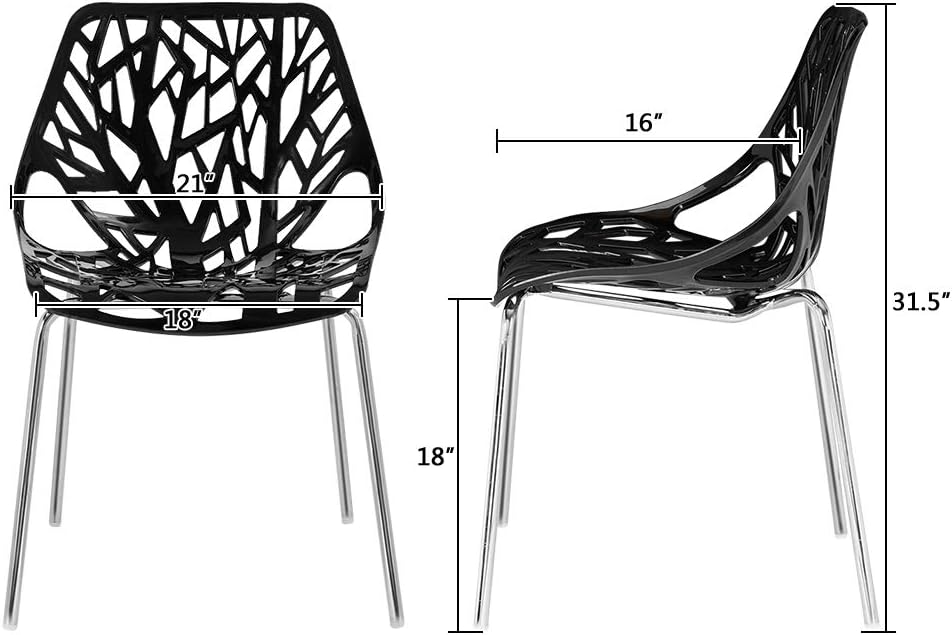 Black Stackable Indoor‑Outdoor Dining Chairs