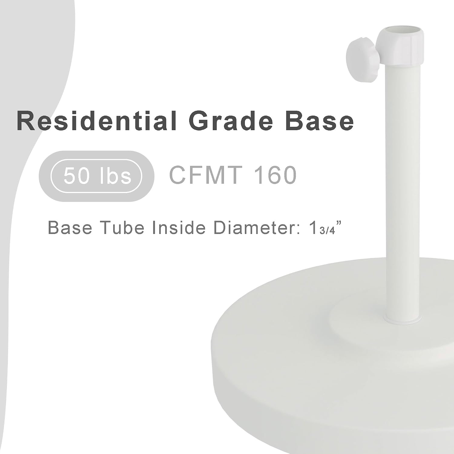 White Round Concrete Patio Umbrella Base