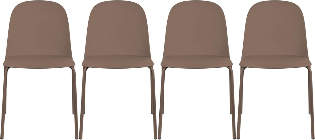 Brown Stackable Indoor‑Outdoor Dining Chairs