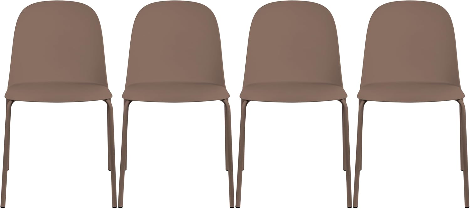 Brown Stackable Indoor‑Outdoor Dining Chairs