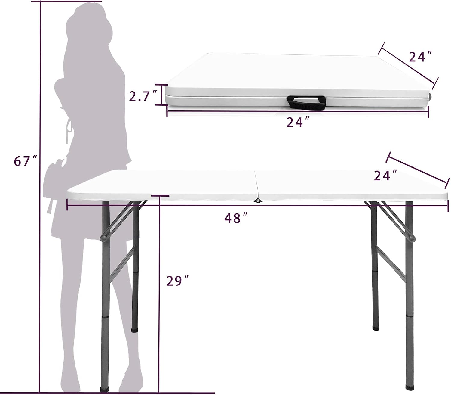 Square Heavy‑Duty Portable Folding Dining Table