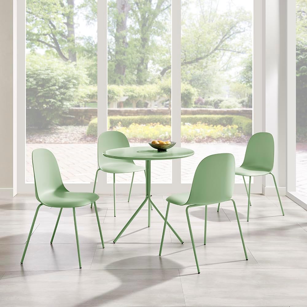 Green Stackable Indoor‑Outdoor Dining Chairs