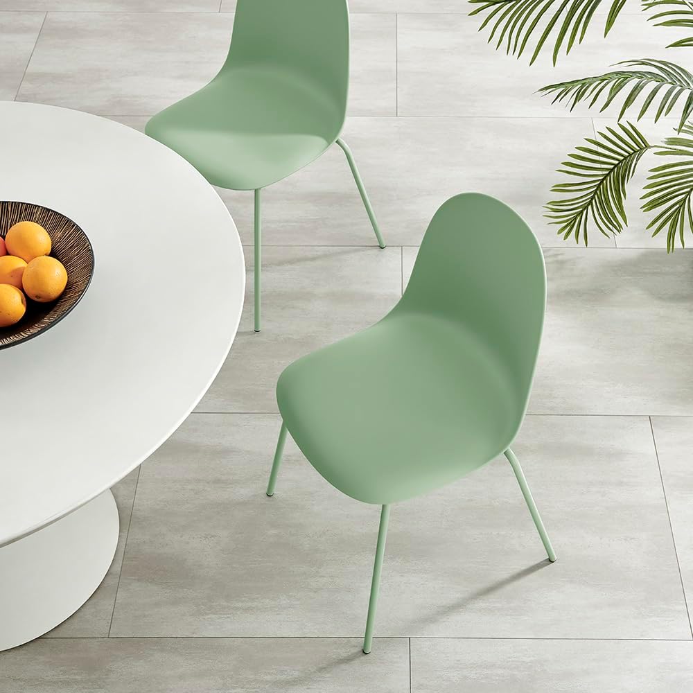 Green Stackable Indoor‑Outdoor Dining Chairs