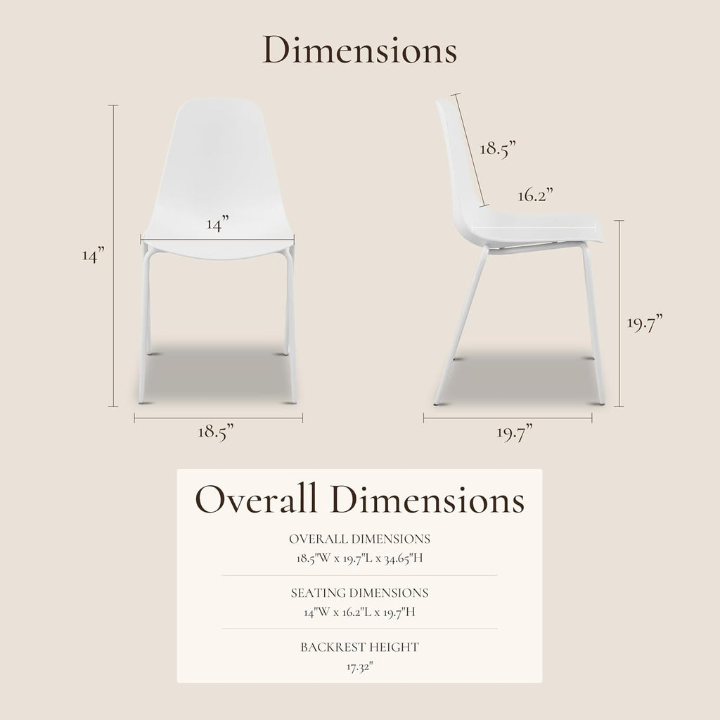 White Stackable Indoor‑Outdoor Dining Chairs