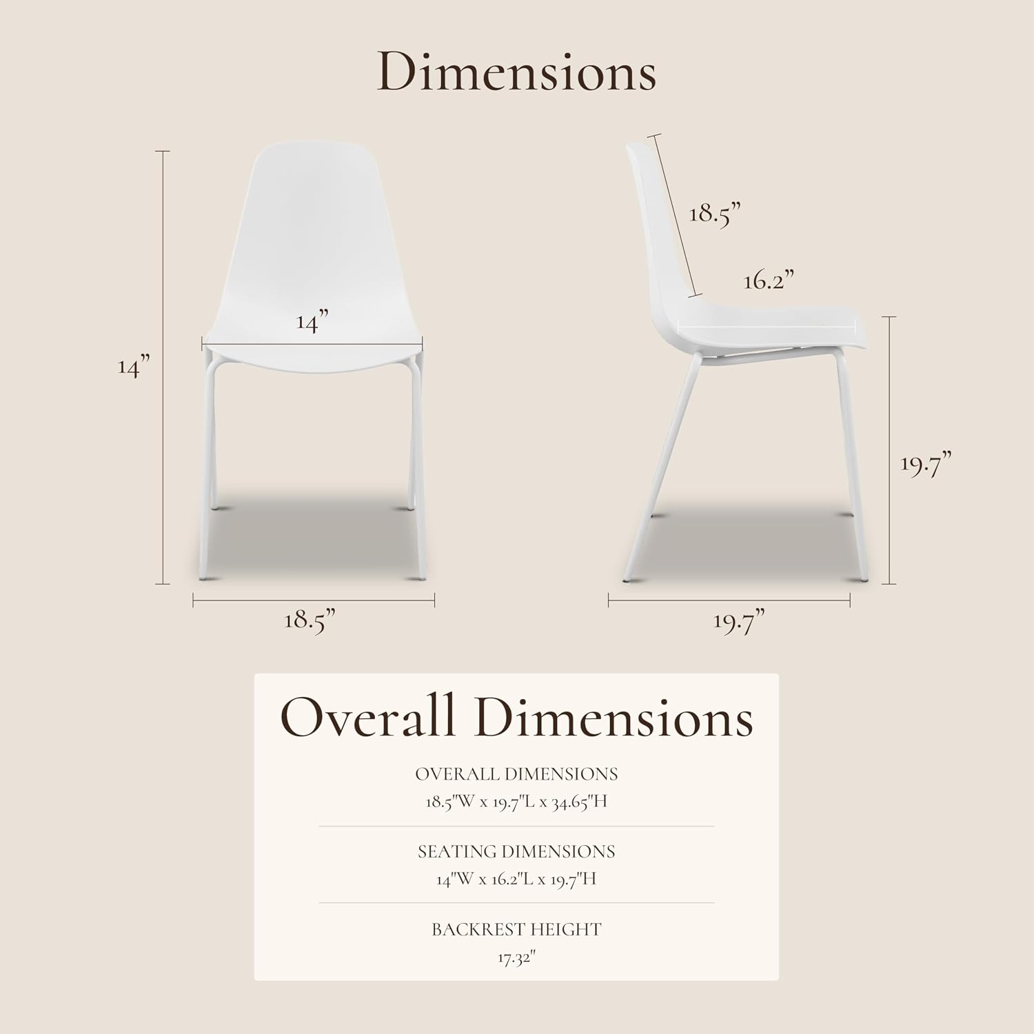 White Stackable Indoor‑Outdoor Dining Chairs