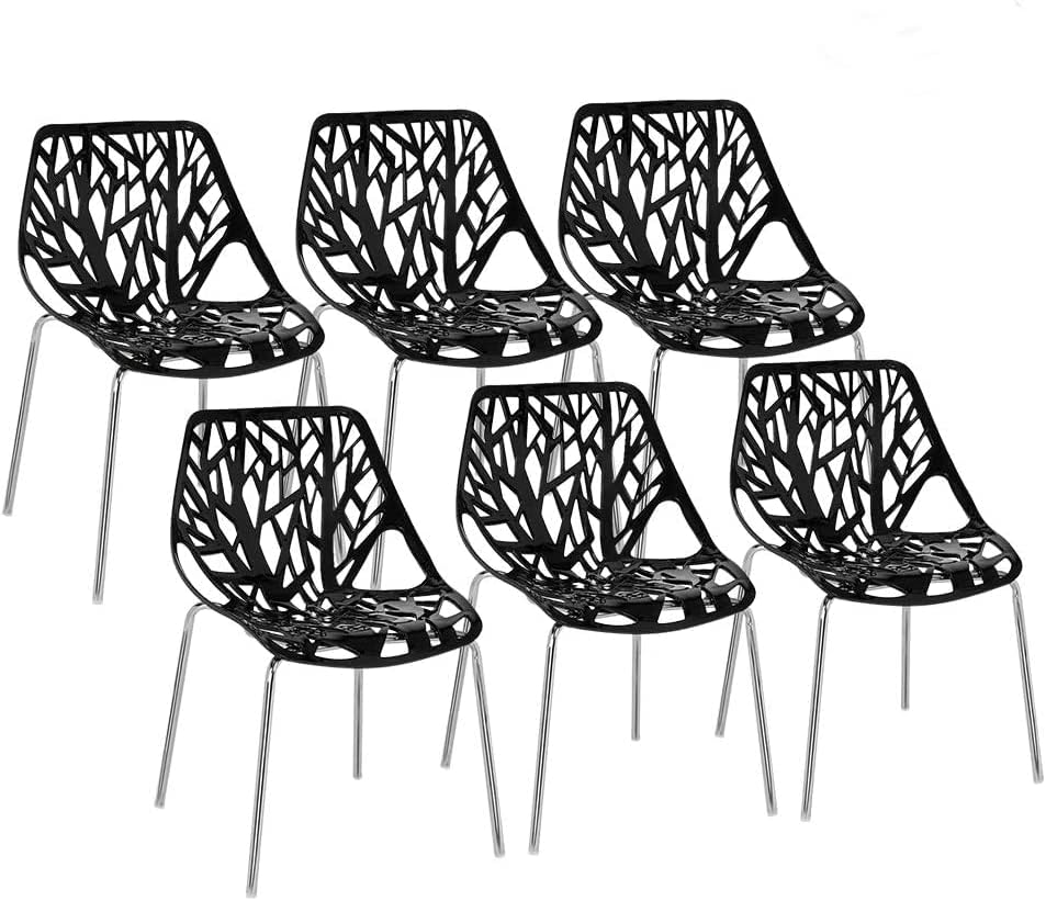 Black Stackable Indoor‑Outdoor Dining Chairs