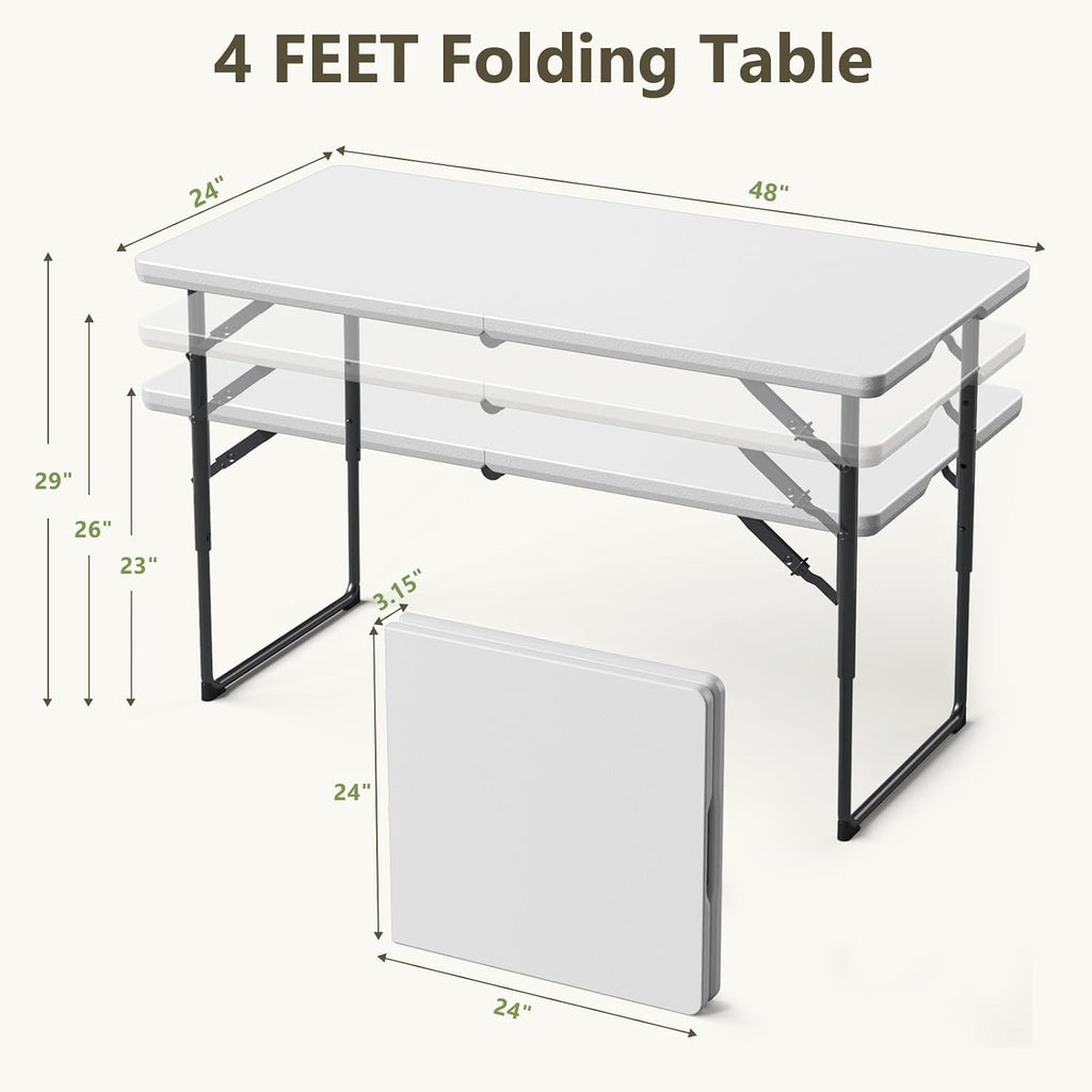 Heavy‑Duty Portable Plastic Folding Table