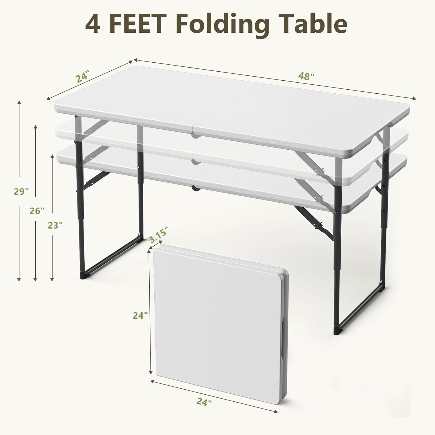 Heavy‑Duty Portable Plastic Folding Table