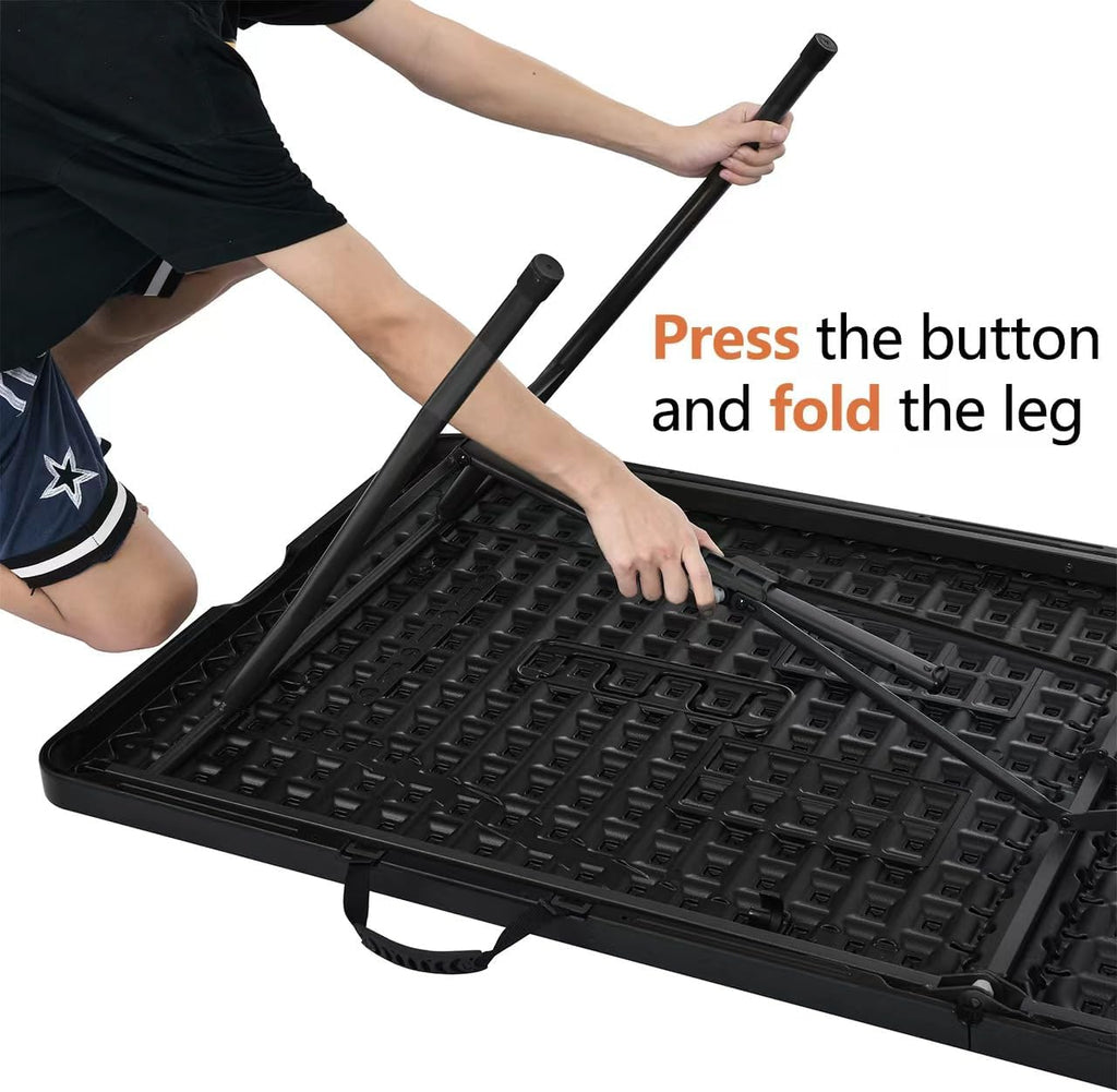Black Heavy‑Duty Portable Folding Table