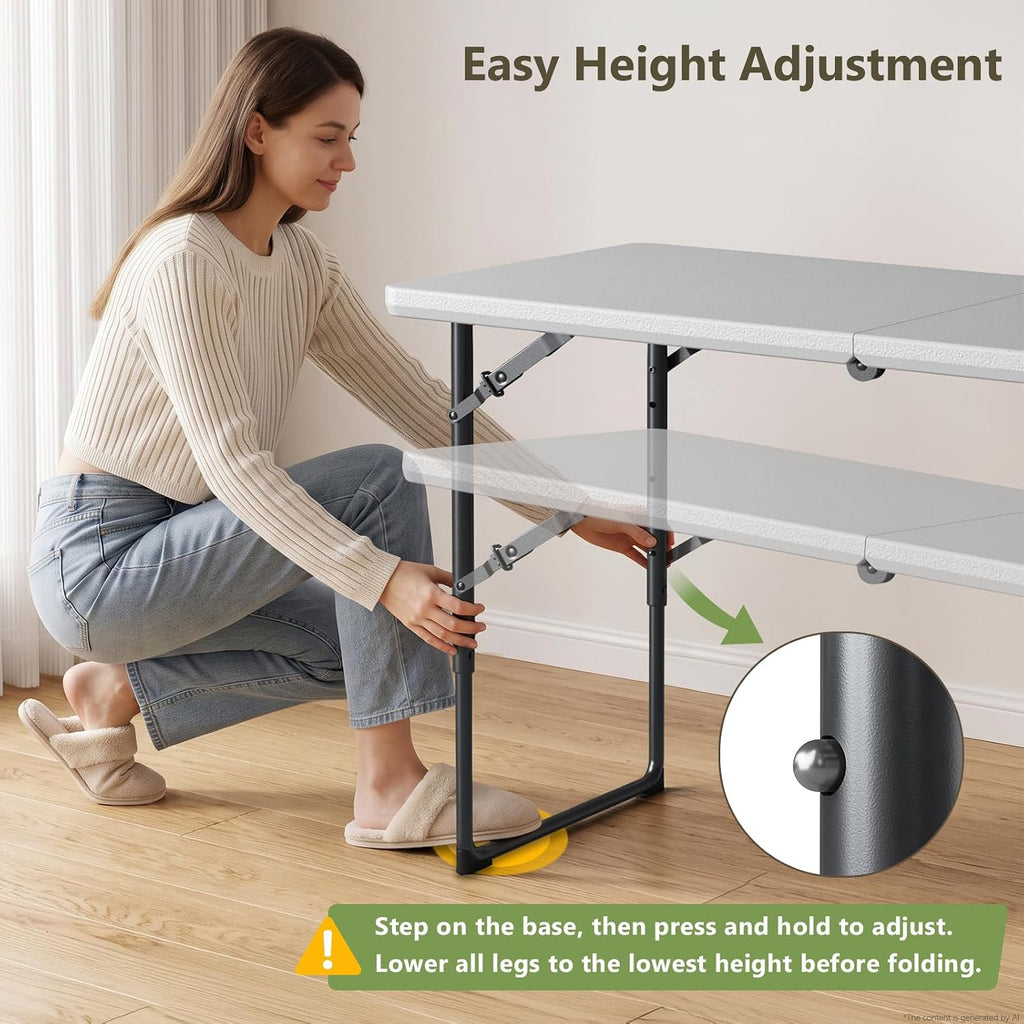 Heavy‑Duty Portable Plastic Folding Table