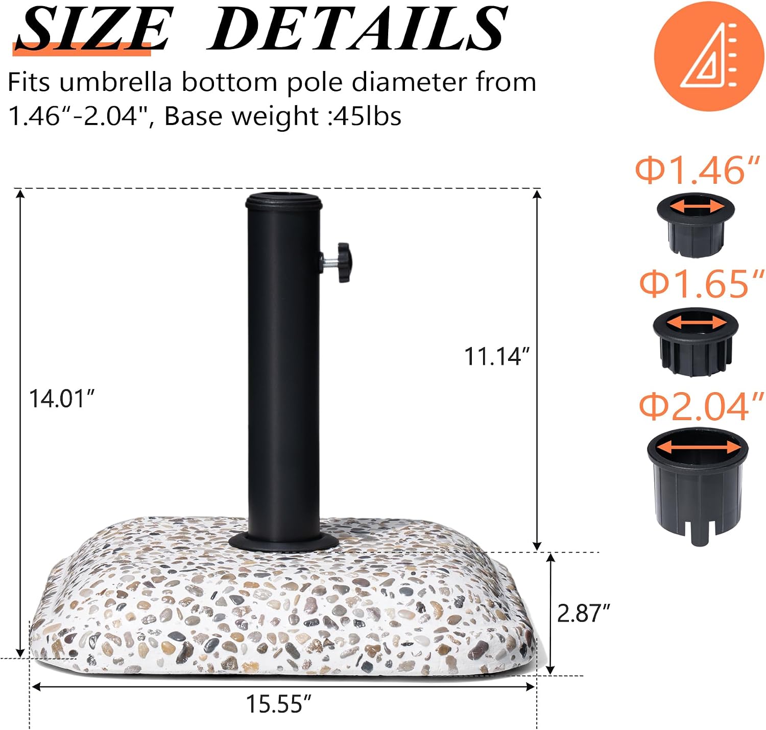 Heavy‑Duty Concrete Patio Umbrella Base