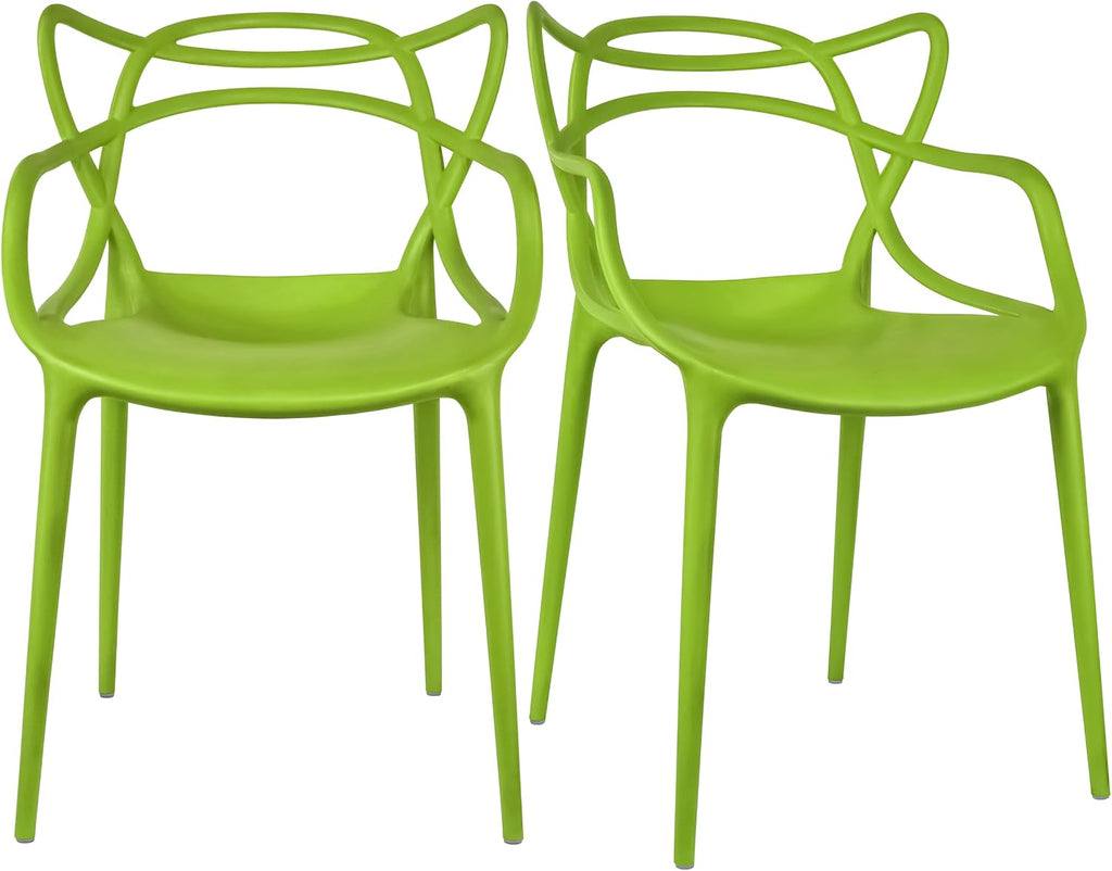 Green Stackable Indoor‑Outdoor Dining Chairs