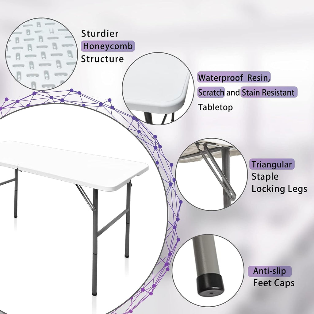 Square Heavy‑Duty Portable Folding Dining Table
