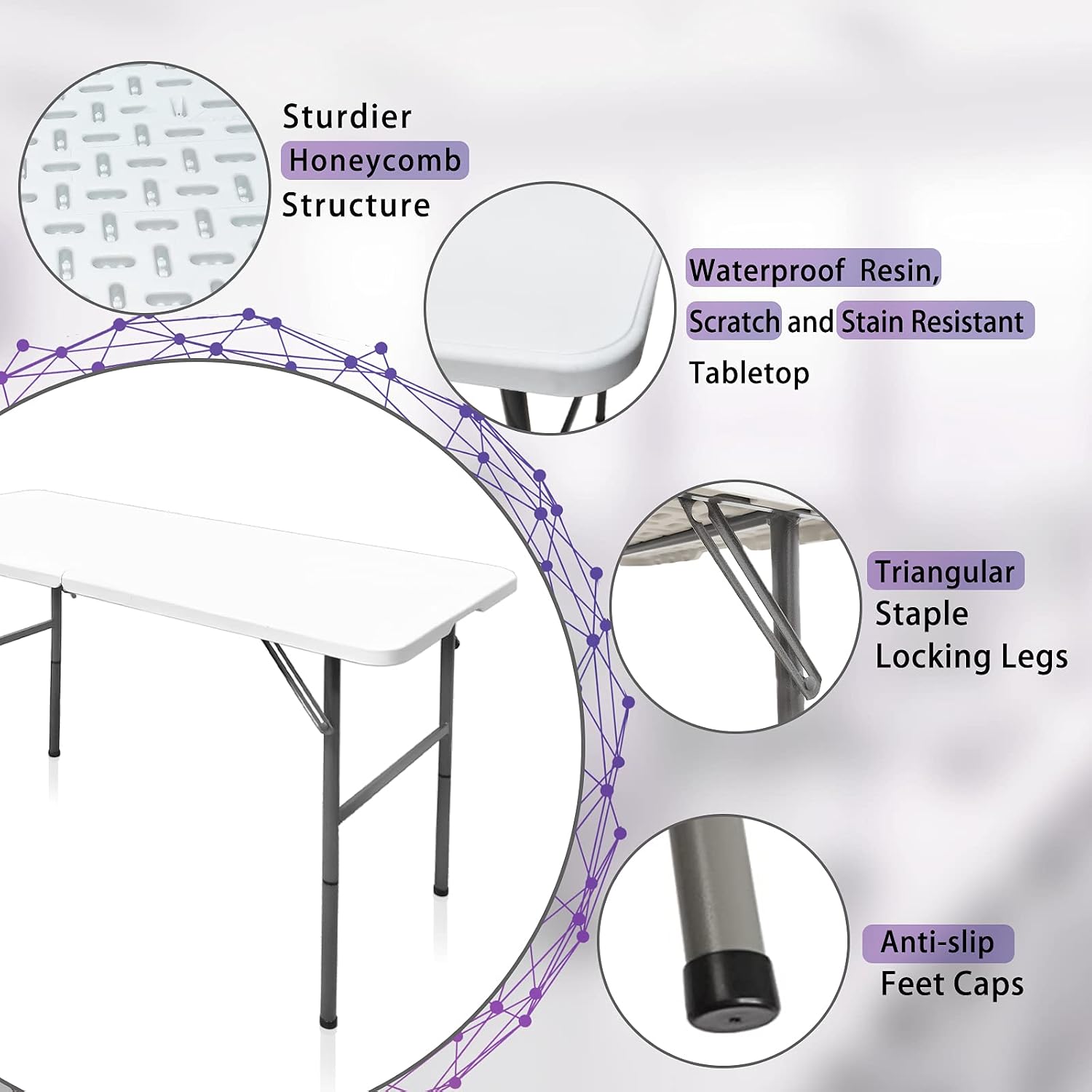 Square Heavy‑Duty Portable Folding Dining Table