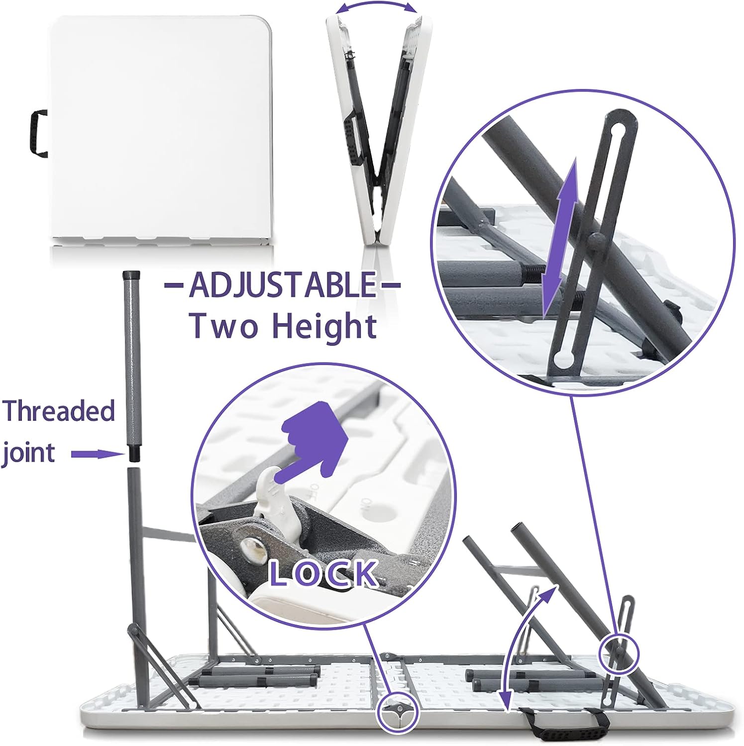 Square Heavy‑Duty Portable Folding Dining Table