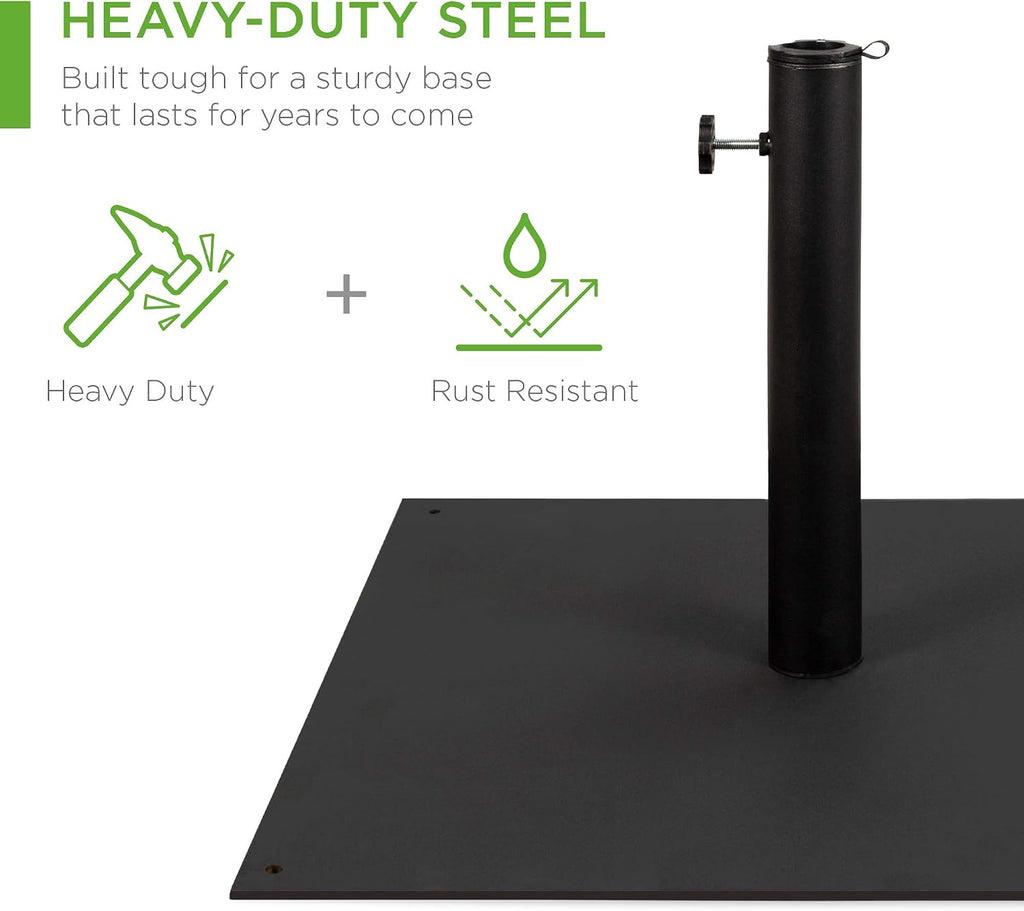 Black Square Steel Patio Umbrella Base