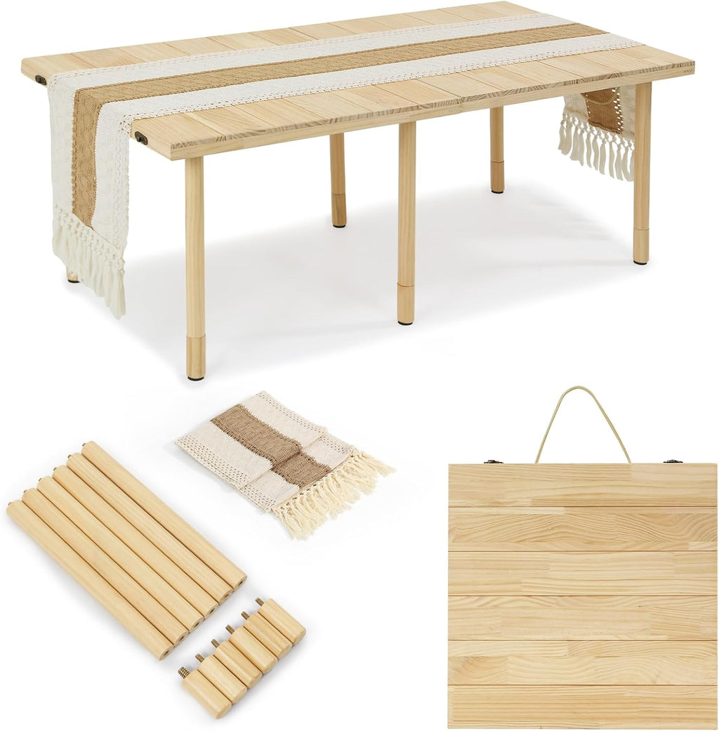 Solid Wood Foldable Low Picnic Table