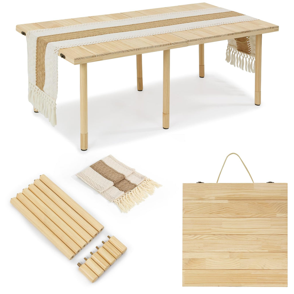 Solid Wood Foldable Low Picnic Table