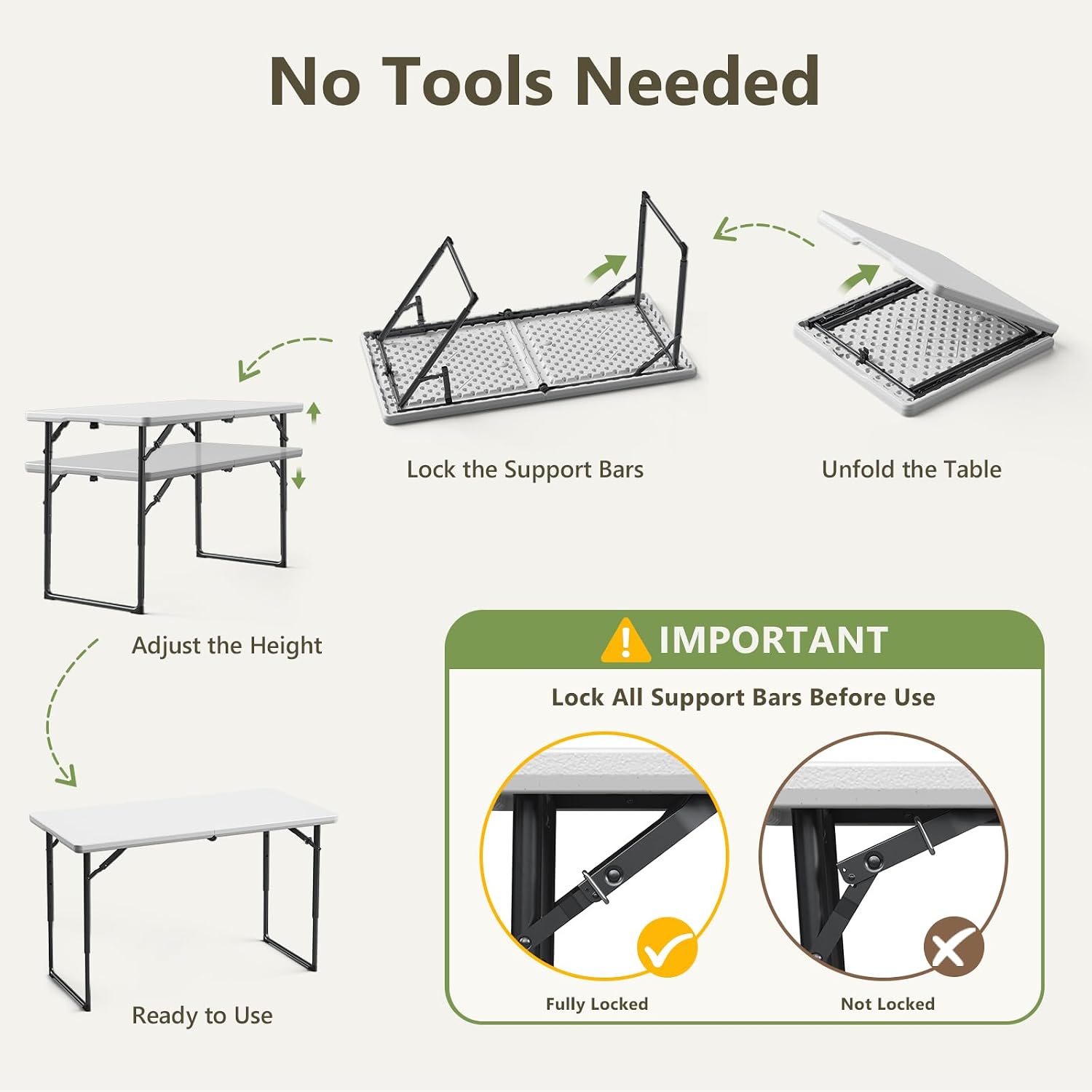 Heavy‑Duty Portable Plastic Folding Table
