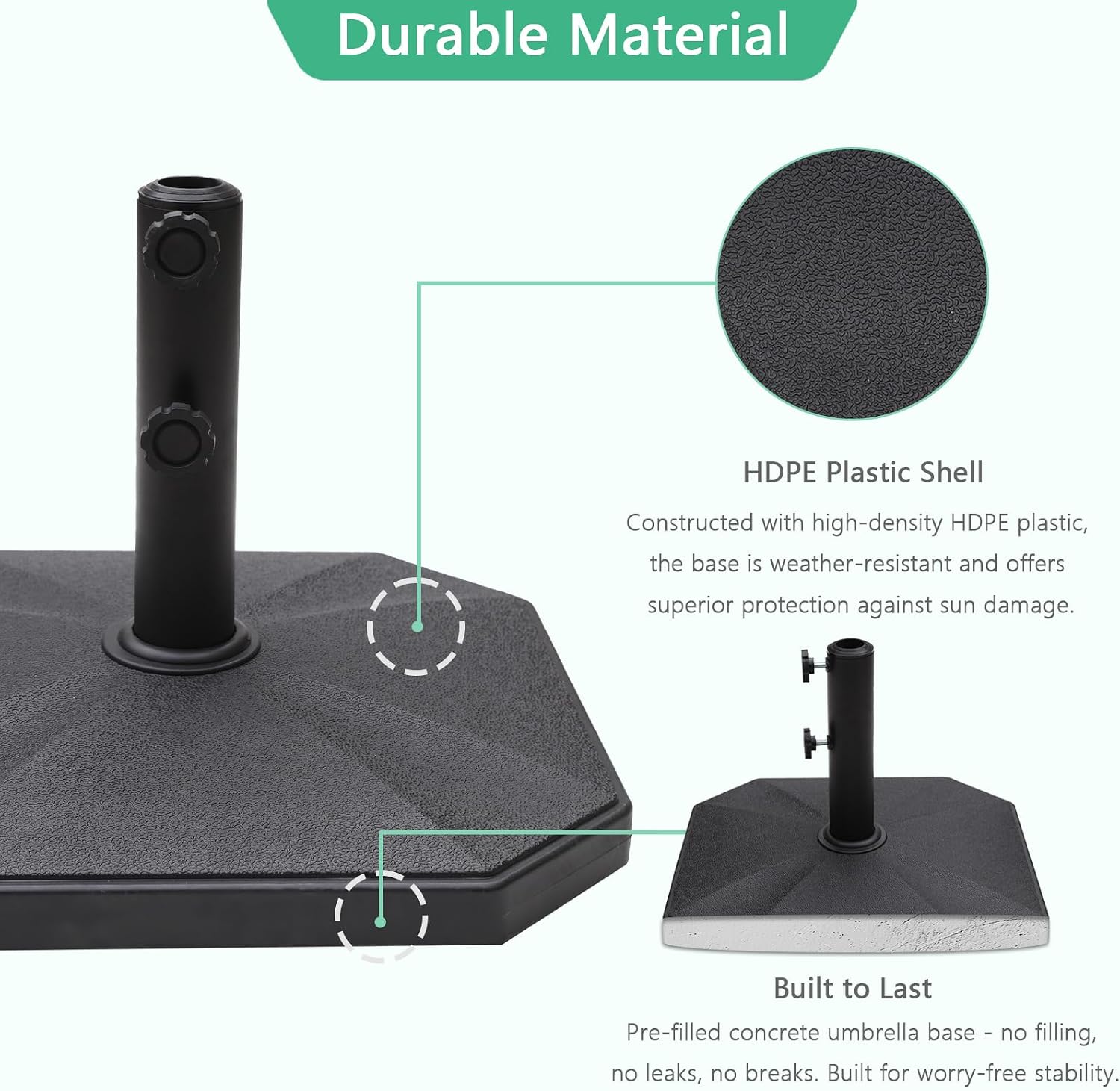 Heavy‑Duty Square Outdoor Umbrella Base