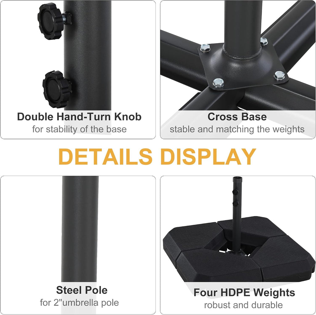 Black Offset Patio Umbrella Weight Base