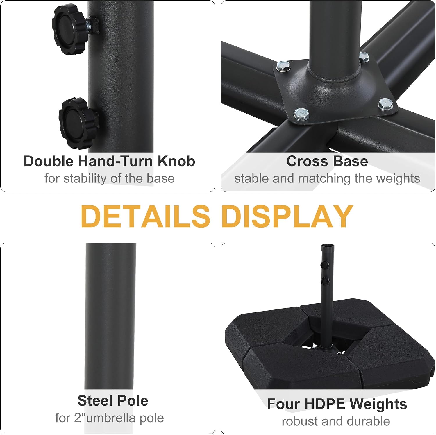 Black Offset Patio Umbrella Weight Base