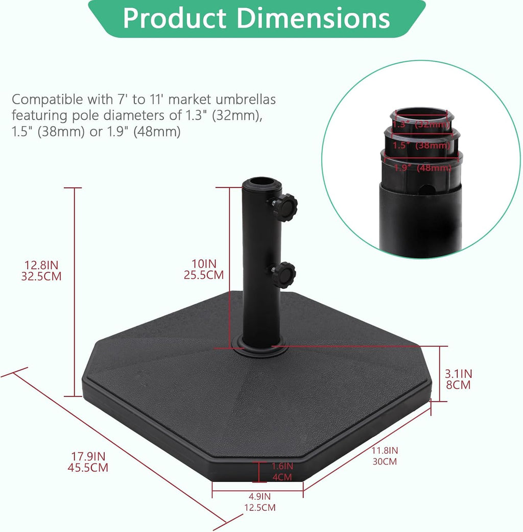 Heavy‑Duty Square Outdoor Umbrella Base