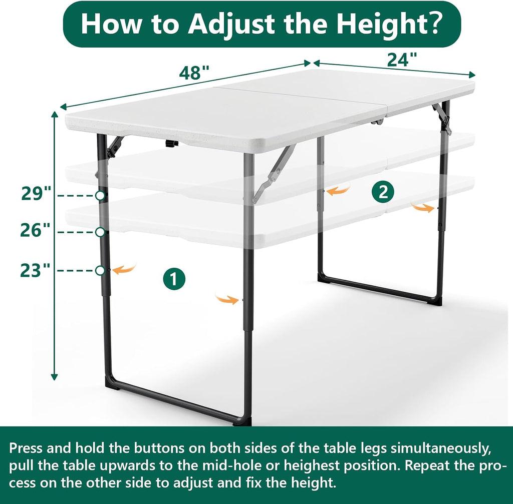 White Heavy‑Duty Portable Folding Table