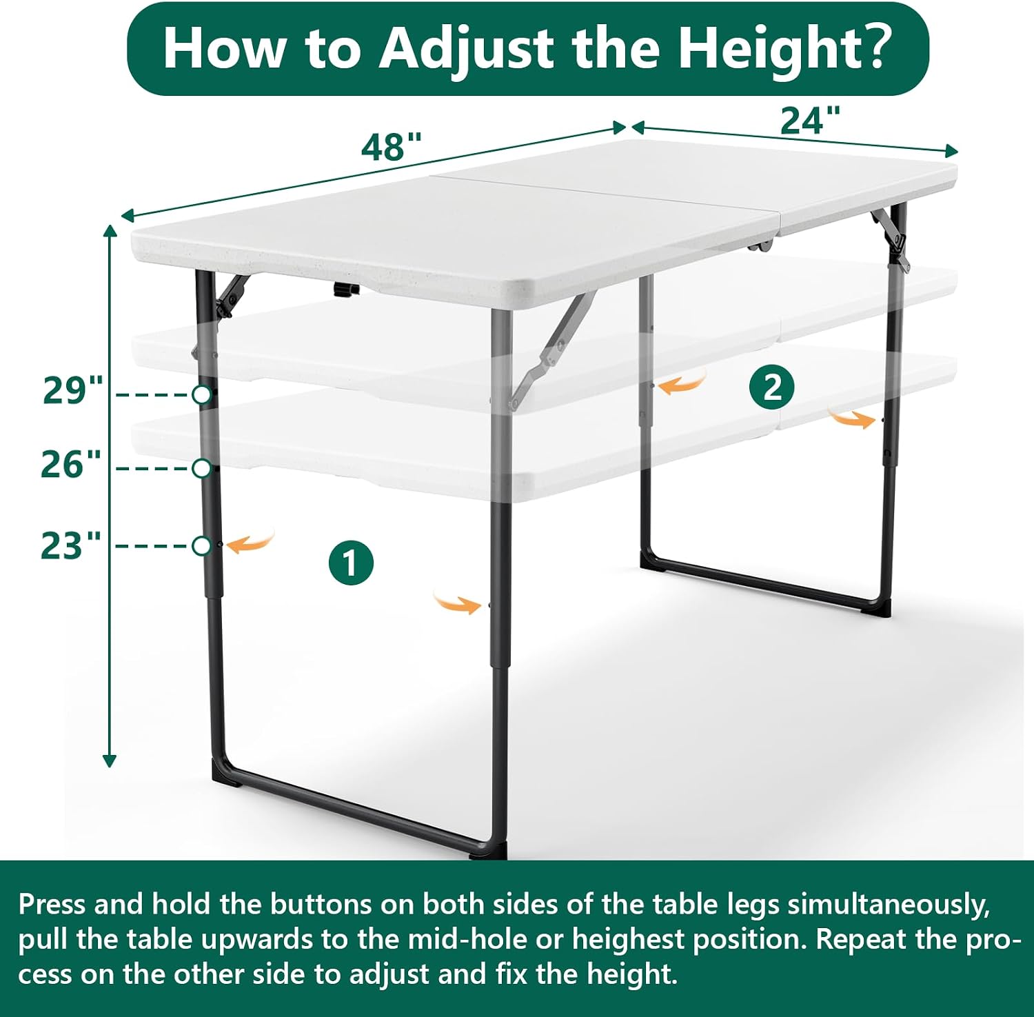 White Heavy‑Duty Portable Folding Table