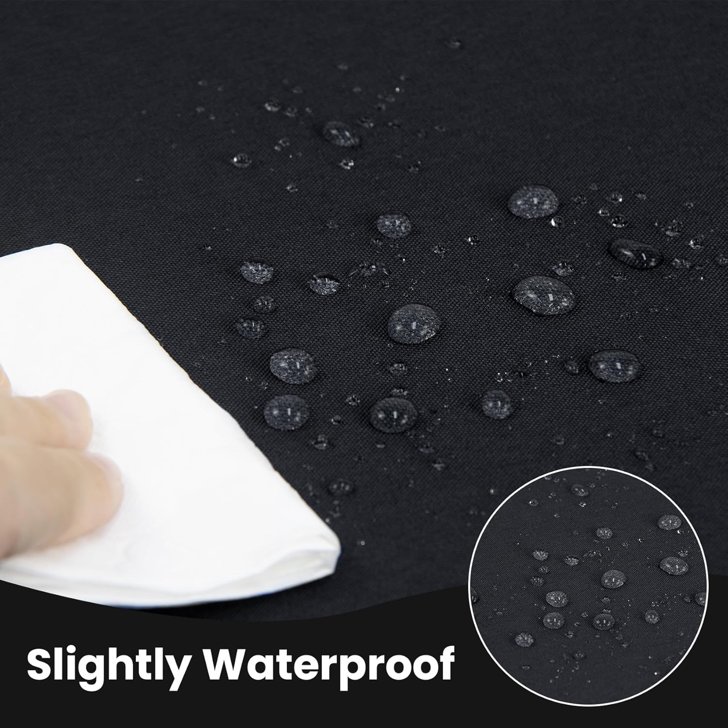 Black Fitted Rectangular Polyester Tablecloth