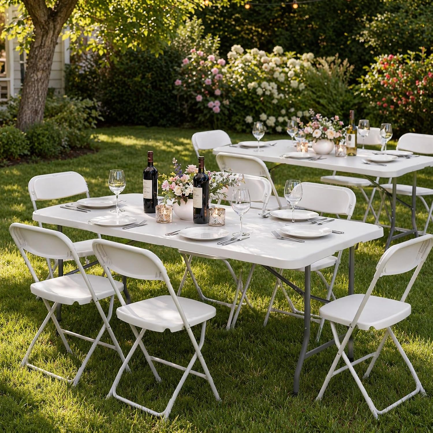 White Portable Folding Camping Dining Table