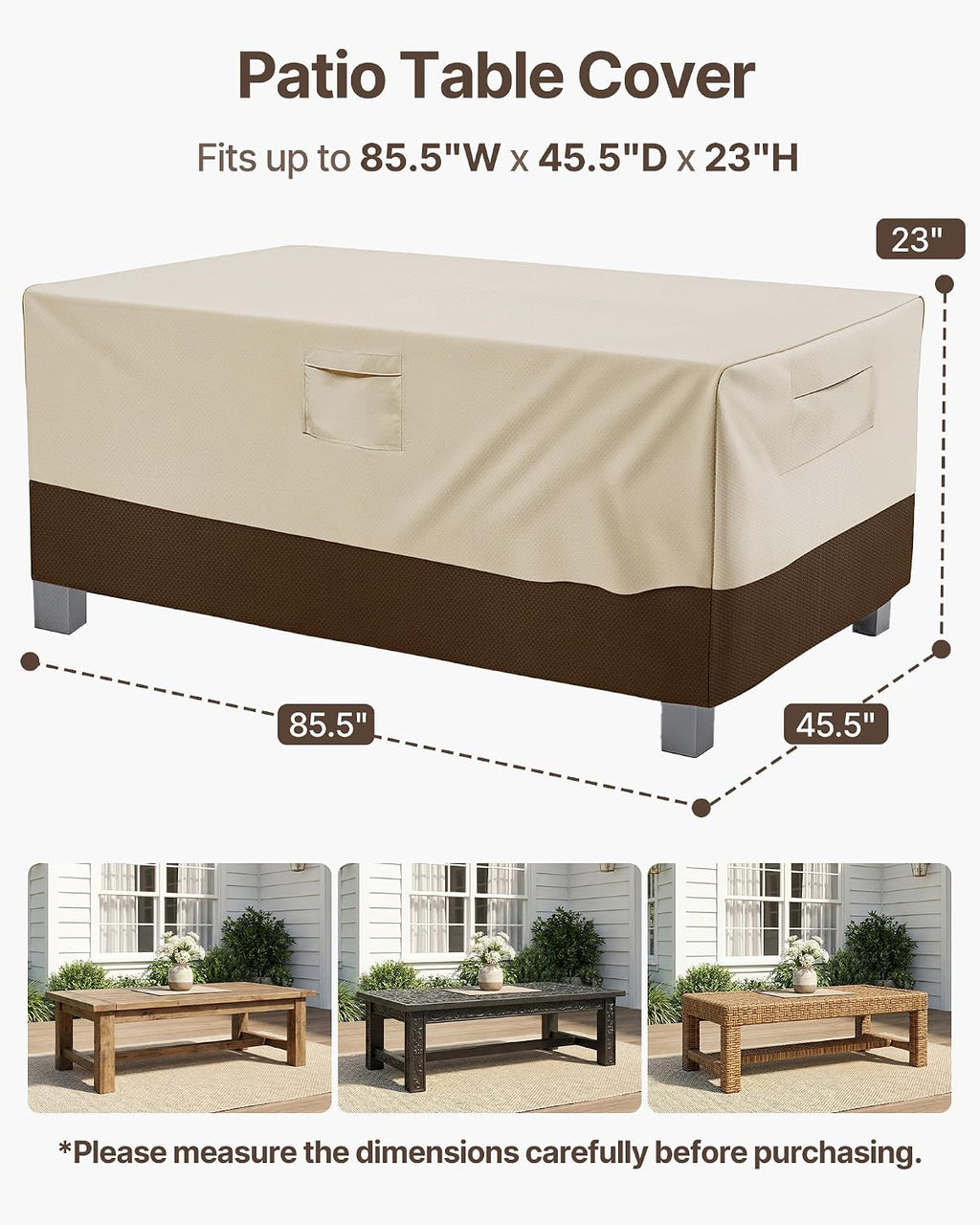 Waterproof Rectangular Patio Table Cover