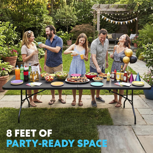 Black Heavy‑Duty Portable Folding Table